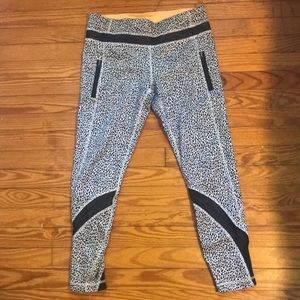 LuluLemon black and white leggings, lightly worn